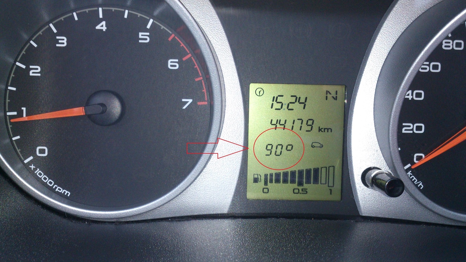 Активация температуры на панели приборов Гранта, Калина 2 